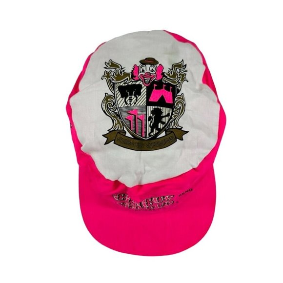 Vintage CIRCUS CIRCUS Hotel Casino LAS VEGAS Painters Cap Pink White Snapback - Picture 3 of 10